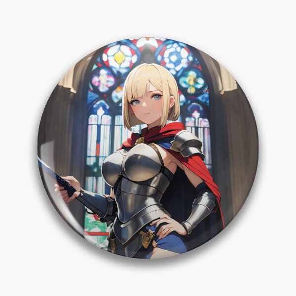 Item preview, Stained Glass Knight Anime Warrior Girl designed and sold by iloveanimechibi.