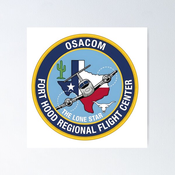 Item preview, OSACOM Fort Hood Regional Flight Center "The Lone Star" Variant Insignia designed and sold by CharlieDesings.