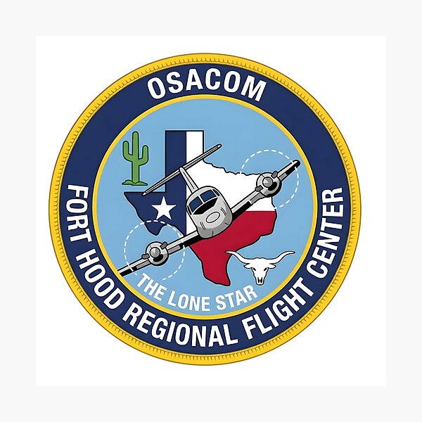 Item preview, OSACOM Fort Hood Regional Flight Center "The Lone Star" Variant Insignia designed and sold by CharlieDesings.