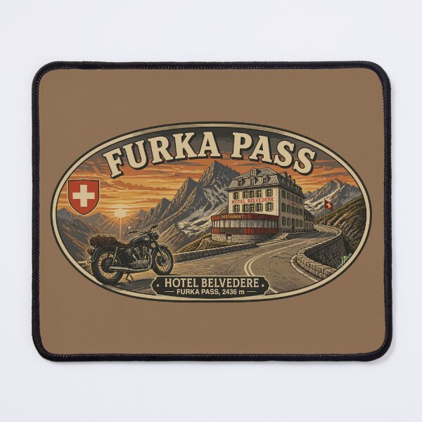 Item preview, Furka Pass Switzerland Furkapass Motorcycle Cycle Sticker TShirt 09 designed and sold by OuterShellUK.