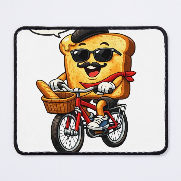 Item preview, Funny French Toast Bonjour Riding a Bicycle | Cute French Breakfast Pun designed and sold by CreativeNest Prints.