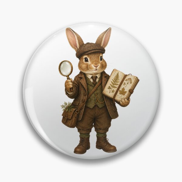 Item preview, Cute Bunny Botanist Dark Academia Animals Print – Watercolor Rabbit Nature Art, Vintage Woodland Sticker designed and sold by DonnaByPT.