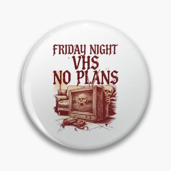 Item preview, Friday Night VHS No Plans, Retro Horror Cozy Vintage 80s designed and sold by CryptReel.