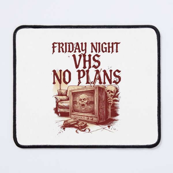 Item preview, Friday Night VHS No Plans, Retro Horror Cozy Vintage 80s designed and sold by CryptReel.