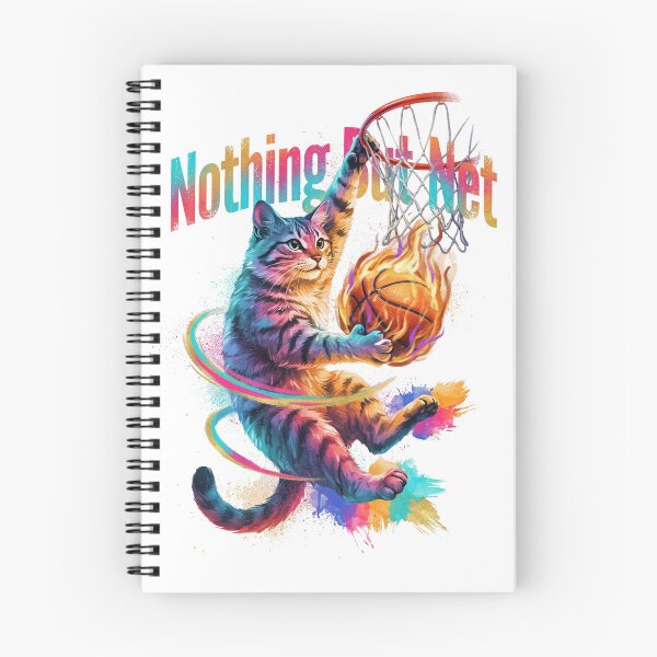 Item preview, Rainbow Basketball Cat – Nothing But Net Sports Graphic designed and sold by RBToper.