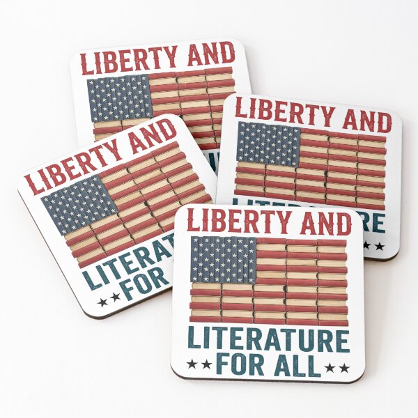 Item preview, Liberty and Literature for All Patriotic Book Lover USA Flag Reading Teacher designed and sold by CutOutIdols.