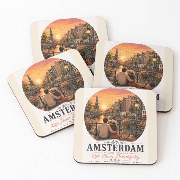 Item preview, Amsterdam In Our Hearts Life Flows Beautifully designed and sold by BagFactoryUK.
