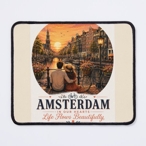 Item preview, Amsterdam In Our Hearts Life Flows Beautifully designed and sold by BagFactoryUK.