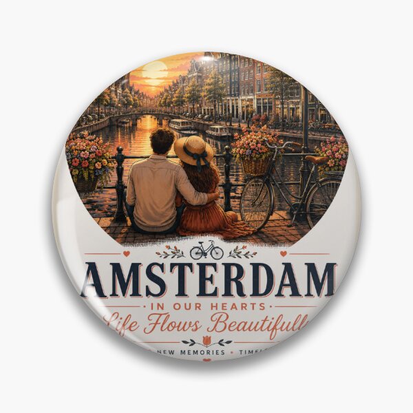 Item preview, Amsterdam In Our Hearts Life Flows Beautifully designed and sold by BagFactoryUK.