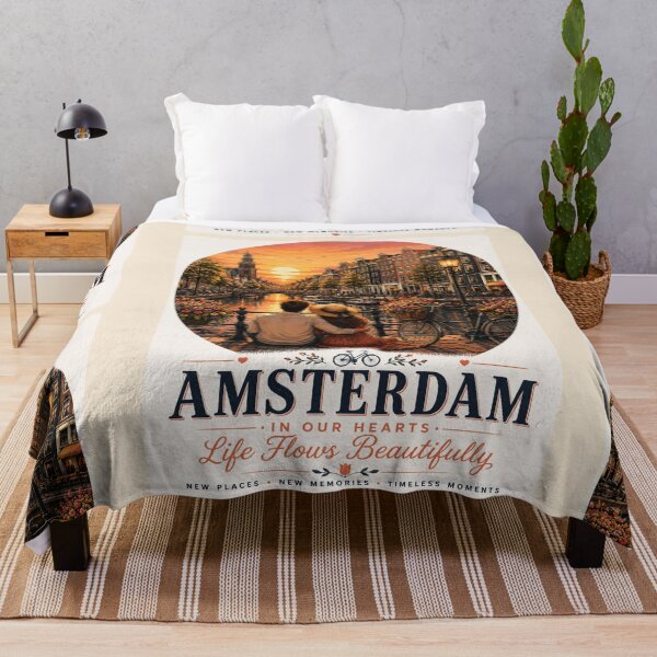 Item preview, Amsterdam In Our Hearts Life Flows Beautifully designed and sold by BagFactoryUK.