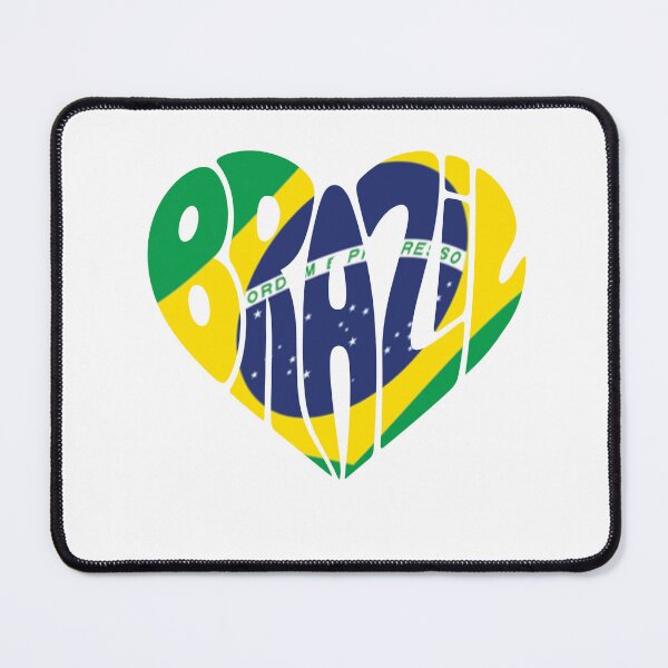 Item preview, Brazil Flag Heart Typography Design – Patriotic Brazilian Love Heart Art designed and sold by Yodypee.