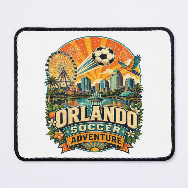 Item preview, Orlando Soccer Adventure Retro Travel Shirt | Florida Sunset Football Fan Vintage Theme Park Skyline Design designed and sold by Globalcitytees.