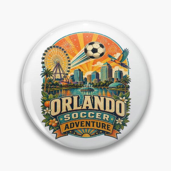 Item preview, Orlando Soccer Adventure Retro Travel Shirt | Florida Sunset Football Fan Vintage Theme Park Skyline Design designed and sold by Globalcitytees.