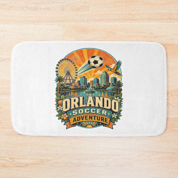 Item preview, Orlando Soccer Adventure Retro Travel Shirt | Florida Sunset Football Fan Vintage Theme Park Skyline Design designed and sold by Globalcitytees.