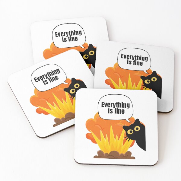 Item preview, Everything Is Fine – Black Cat Dark Humor Design designed and sold by EVESTUDIOART.