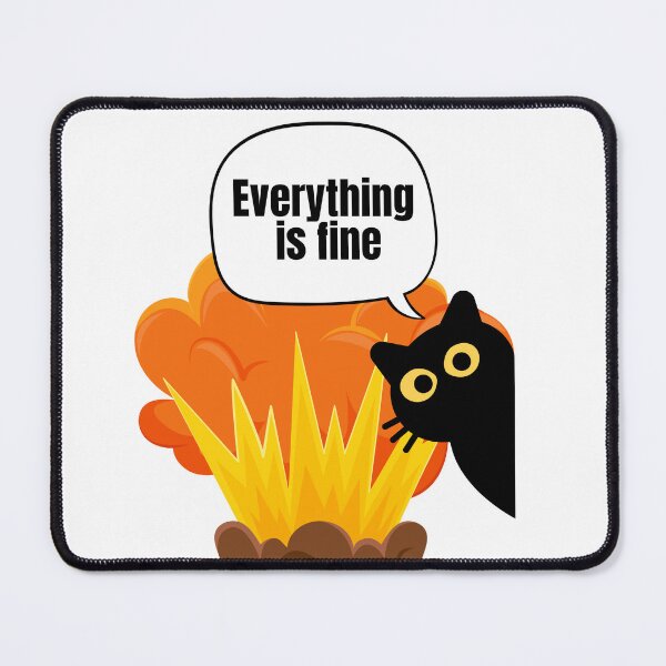 Item preview, Everything Is Fine – Black Cat Dark Humor Design designed and sold by EVESTUDIOART.