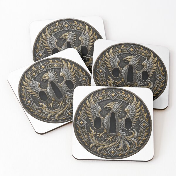 Item preview, Phoenix Tsuba (transparent background) designed and sold by Immortalist Armoury.