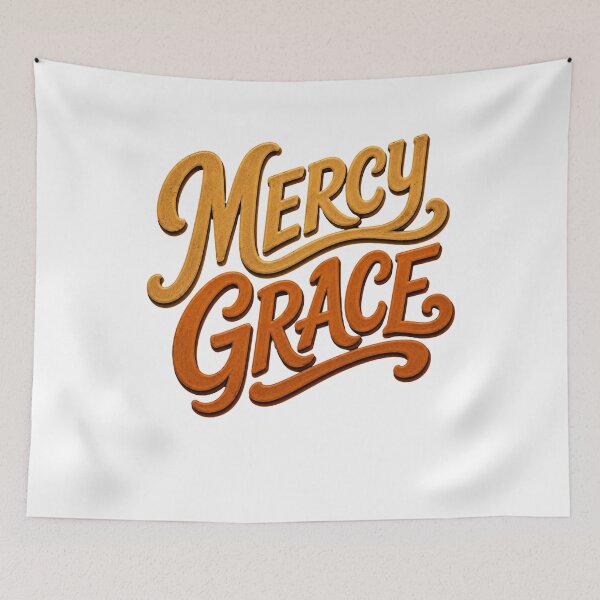 Item preview,  MERCY GRACE  Bold Vintage Christian T-Shirt, Fill His  Mercy & Grace  All over You  designed and sold by KINGDOM GOLD STUDIO.