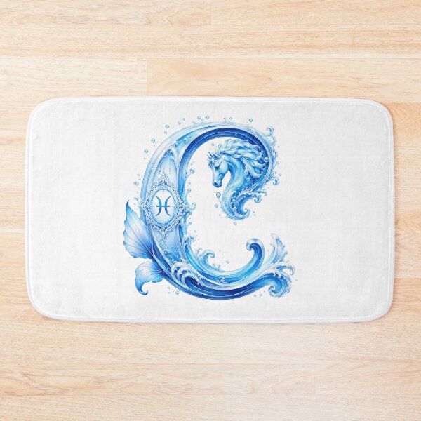 Item preview, Aqua Equus Horse-Pisces Letter C designed and sold by BlissBlvdShop.