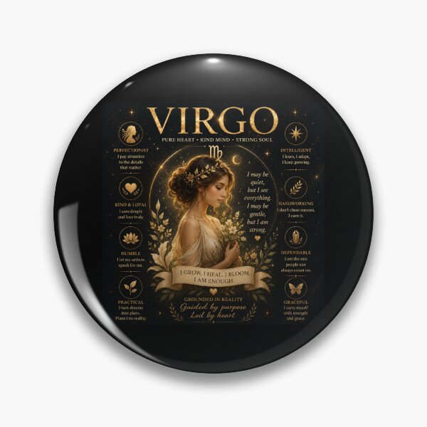 Item preview, Virgo Zodiac Golden Inspirational Art Print designed and sold by Sneh024.