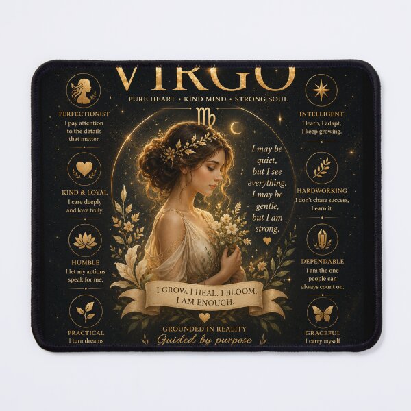 Item preview, Virgo Zodiac Golden Inspirational Art Print designed and sold by Sneh024.