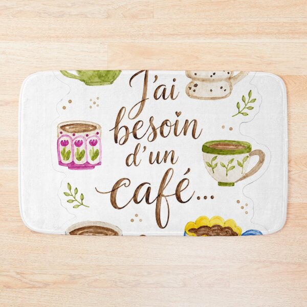 Item preview, I Need a Coffee – Cute French Coffee Watercolor designed and sold by IzaArtsShop.