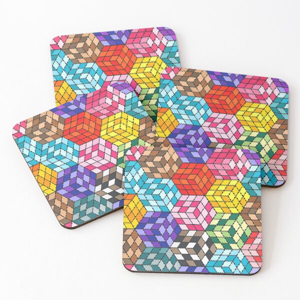 Item preview, Colorful Isometric Cube Geometric 3D Pattern designed and sold by DjFreeq.