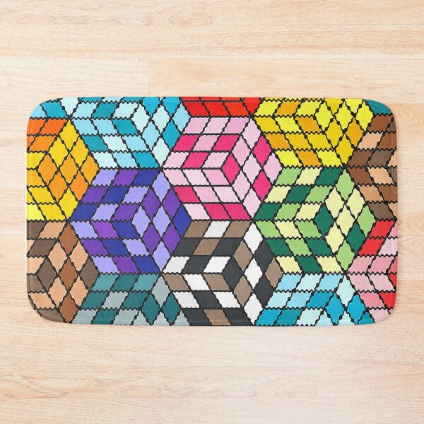 Item preview, Colorful Isometric Cube Geometric 3D Pattern designed and sold by DjFreeq.