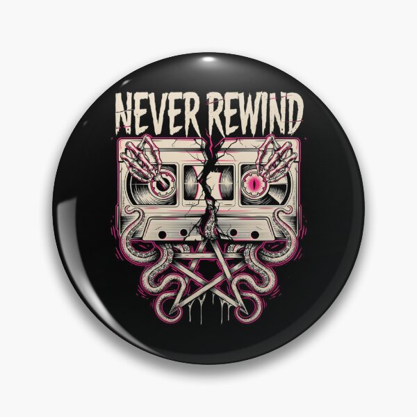 Item preview, Never Rewind, Retro VHS Horror Skull Tentacle Neon 80s Graphic designed and sold by CryptReel.