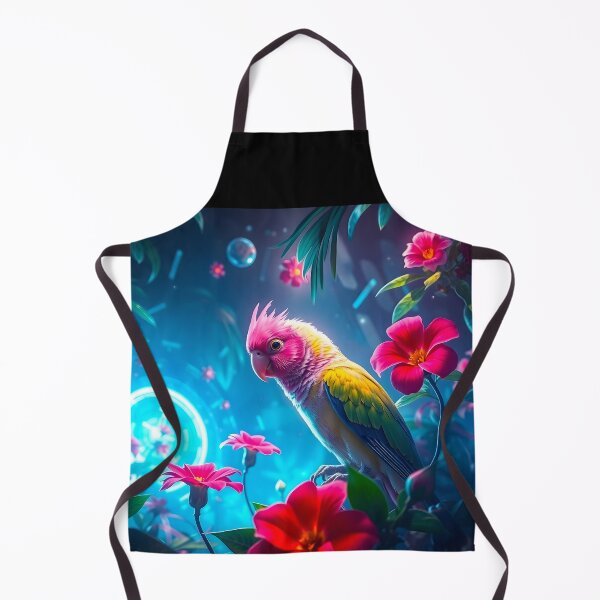 Item preview, Fantasy Jungle Parrot – Pink, Yellow Blue Tropical Bird with Bioluminescent Glow designed and sold by EmeraldeaArt.