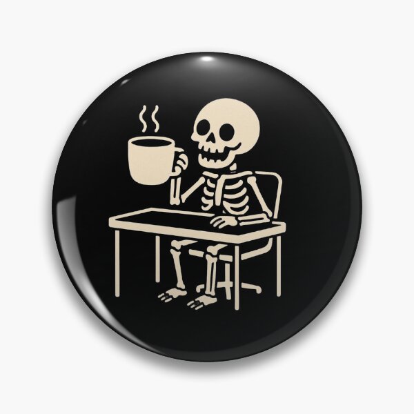 Item preview, Skeleton Drinking Coffee Funny Linework Art designed and sold by Novalovestudio.