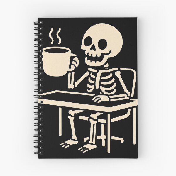 Item preview, Skeleton Drinking Coffee Funny Linework Art designed and sold by Novalovestudio.