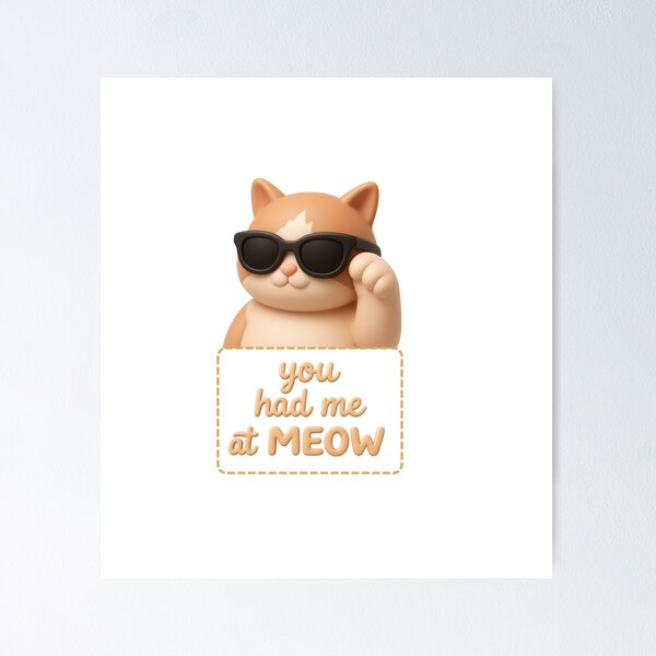 Item preview, Funny Ginger Cat 3D Clay Sticker - Cat Pun Quote designed and sold by thazinart.
