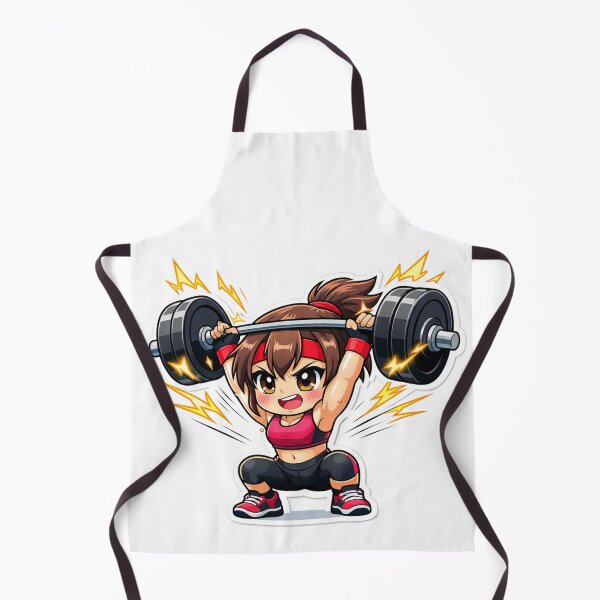 Item preview, Chibi Gym Girl Squat – Anime Weightlifting Barbell Motivation Cartoon designed and sold by Jlespors09.