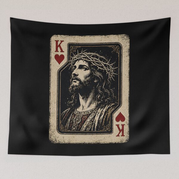 Item preview, Jesus King of Hearts Religious Card Design designed and sold by Marblaes00.