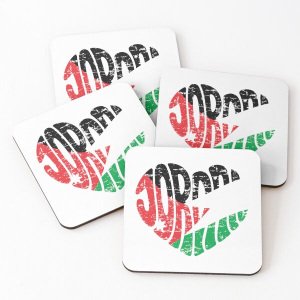 Item preview, Jordan National flag Heart Typography Design – Patriotic Jordan Love Heart Art designed and sold by Yodypee.