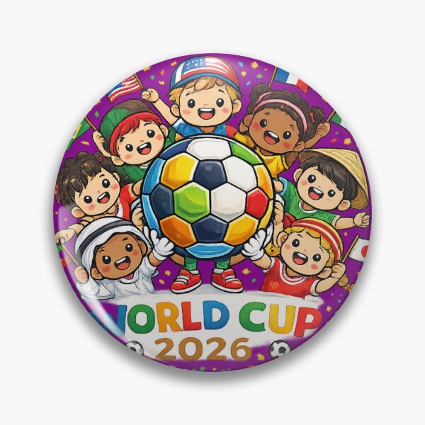 Item preview, One World, One Passion – Cute Kids Soccer Celebration 2026 Cartoon Design designed and sold by DZ Vibe Studio.