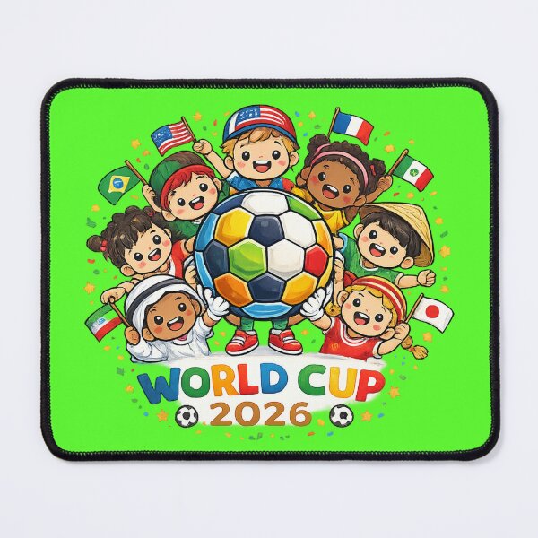 Item preview, One World, One Passion – Cute Kids Soccer Celebration 2026 Cartoon Design designed and sold by DZ Vibe Studio.