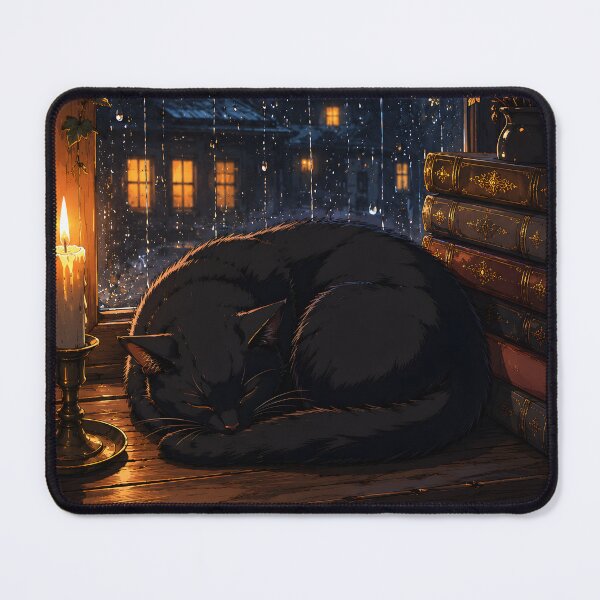 Item preview, Rainy Window Black Cat designed and sold by Day Dreamer.