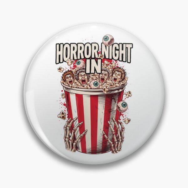 Item preview, Horror Night In, Popcorn Bucket Screaming Faces Funny Horror Graphic designed and sold by CryptReel.