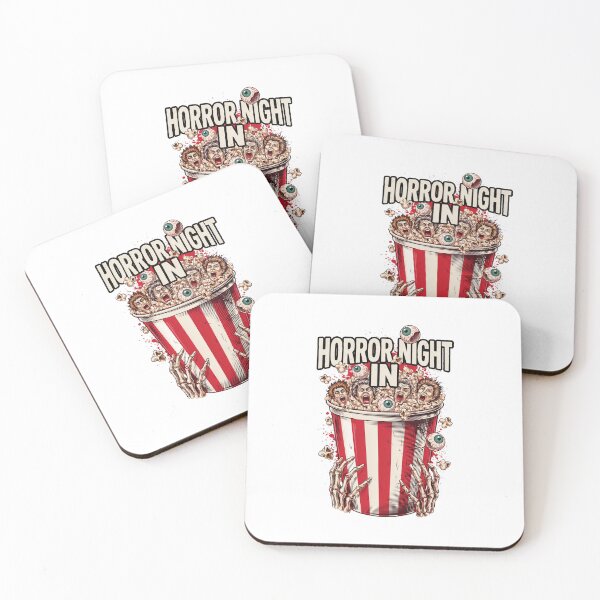 Item preview, Horror Night In, Popcorn Bucket Screaming Faces Funny Horror Graphic designed and sold by CryptReel.