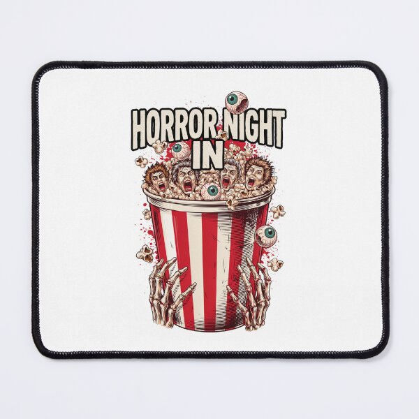 Item preview, Horror Night In, Popcorn Bucket Screaming Faces Funny Horror Graphic designed and sold by CryptReel.