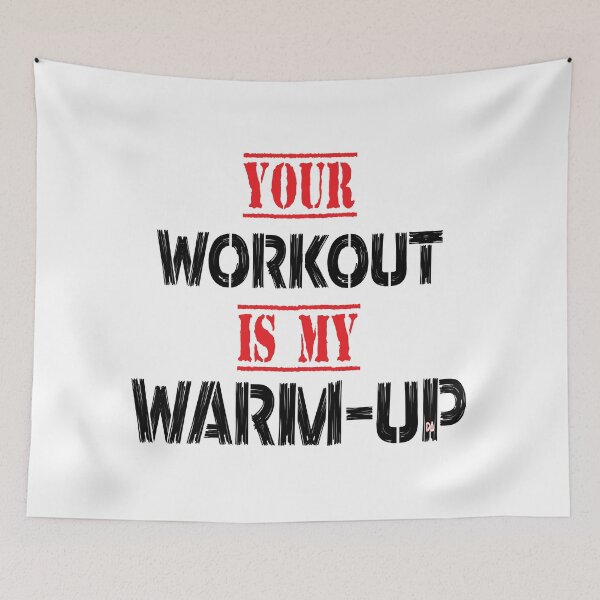 Item preview, Your Workout Is My Warm-Up Vintage Typography Gym Motivational Streetwear Graphic designed and sold by DesignArtist.ia.