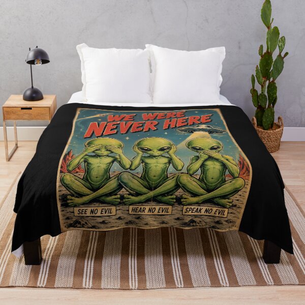 Item preview, Vintage Sci Fi UFO Thre Wise Aliens Poster designed and sold by Genius Geek.