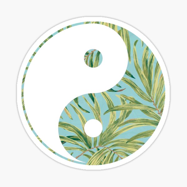 Leaves yin yang Sticker