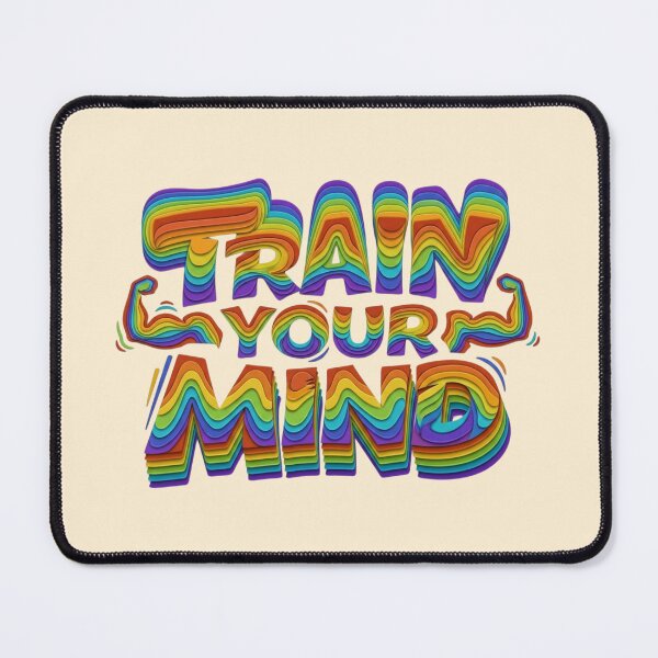 Item preview, Train Your Mind Rainbow Layered Typography designed and sold by creativerooney.