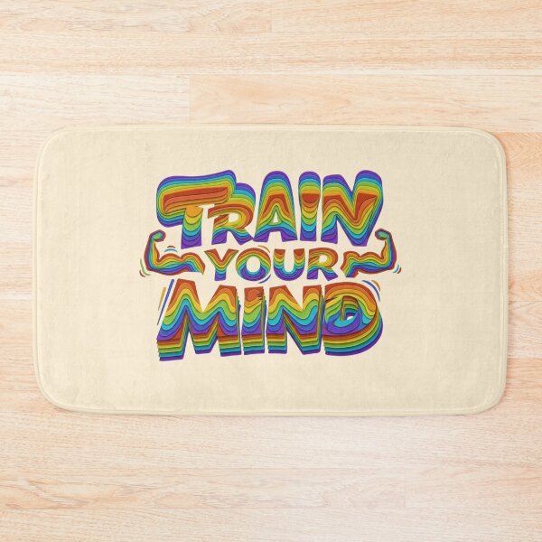 Item preview, Train Your Mind Rainbow Layered Typography designed and sold by creativerooney.