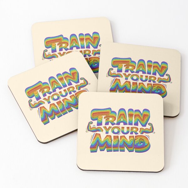Item preview, Train Your Mind Rainbow Layered Typography designed and sold by creativerooney.