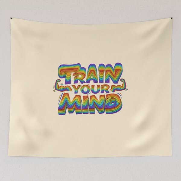 Item preview, Train Your Mind Rainbow Layered Typography designed and sold by creativerooney.