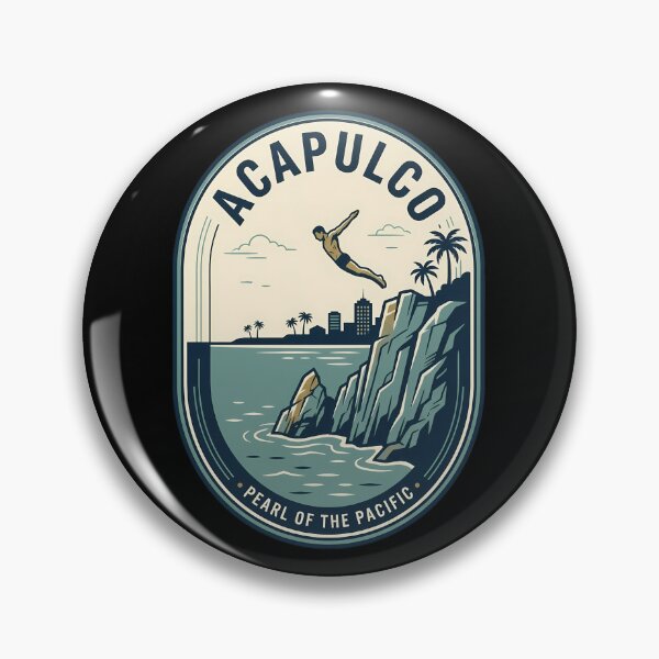 Item preview, Vintage Travel Emblem Acapulco Cliff Diver Mexico designed and sold by k3rstman1.